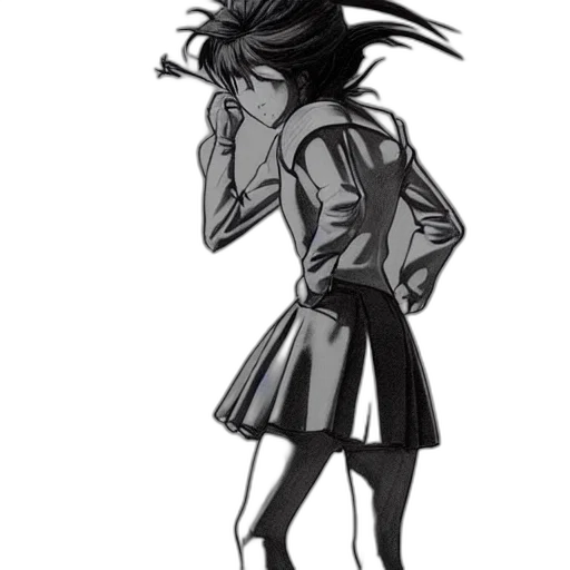 jacket, dress, hair, staff, concept art, cartoon, comic book art, anime transparent PNG cut-out