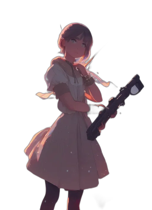 staff, weapon, sword, dress, concept art, anime, watercolor, fantasy art transparent PNG cut-out