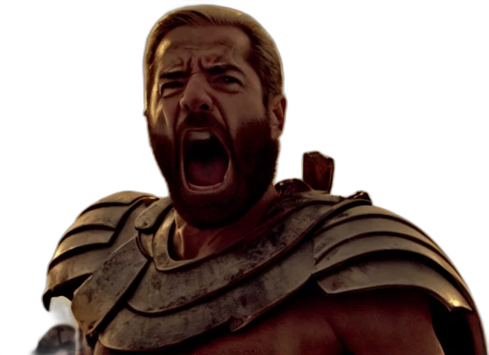 face, sword, concept art, photorealistic, cinematic, film, still, joe transparent PNG cut-out