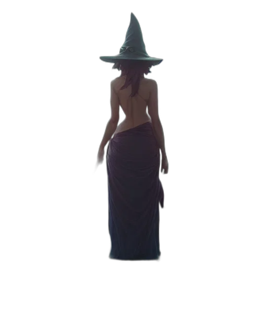 dress, hat, staff, creature, concept art, 3d render, fantasy art, photorealistic transparent PNG cut-out