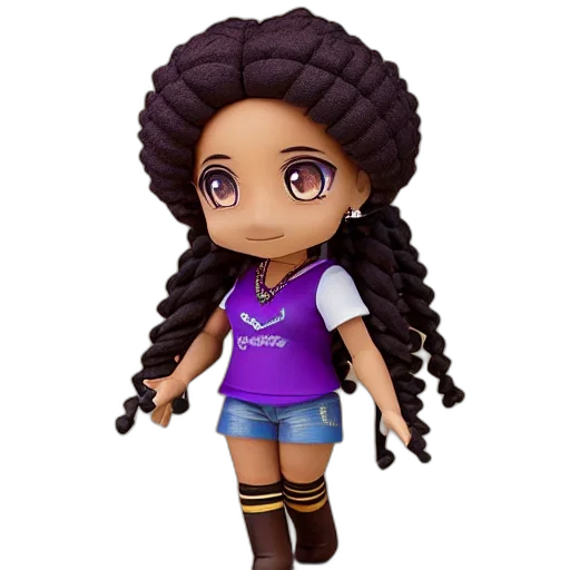 cartoon, 3d render, concept art, pixel art, black, girl, african, american transparent PNG cut-out