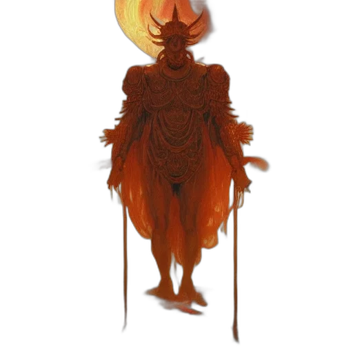 mask, creature, crown, staff, concept art, fantasy art, pixel art, watercolor transparent PNG cut-out