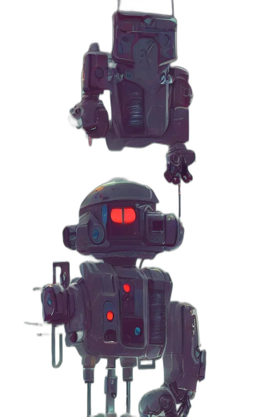 robot, weapon, creature, mask, concept art, cyberpunk, 3d render, watercolor transparent PNG cut-out