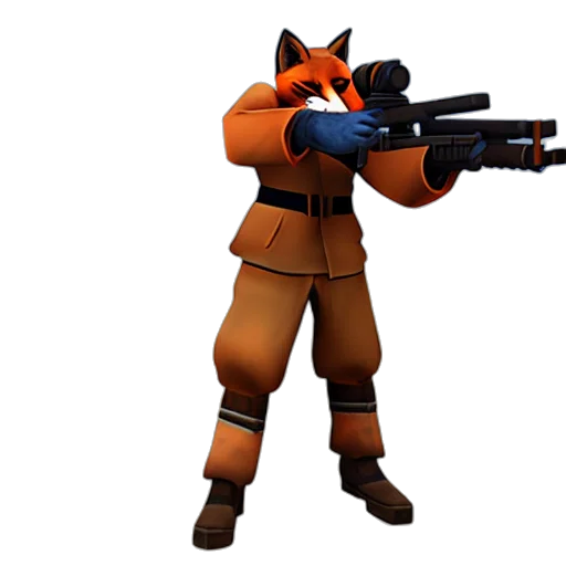 weapon, staff, animal, jacket, 3d render, concept art, pixel art, senko transparent PNG cut-out