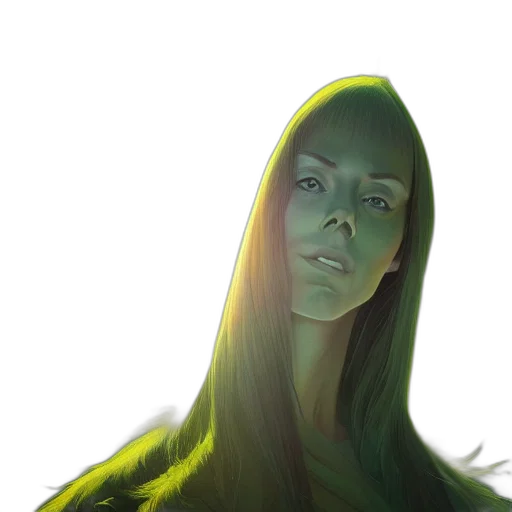 face, creature, staff, comic book art transparent PNG cut-out