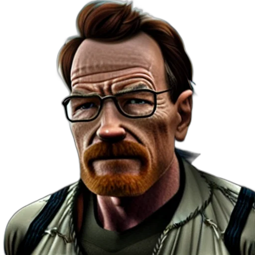 face, staff, comic book art, concept art, photorealistic, cartoon, bryan, cranston transparent PNG cut-out