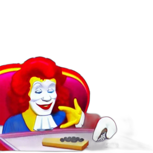 food, crown, concept art, cartoon, 3d render, ronald, mcdonald, steals transparent PNG cut-out