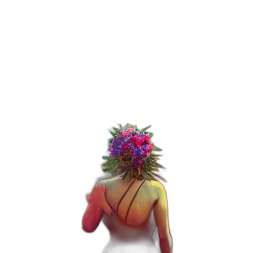 flower, crown, hair, creature transparent PNG cut-out