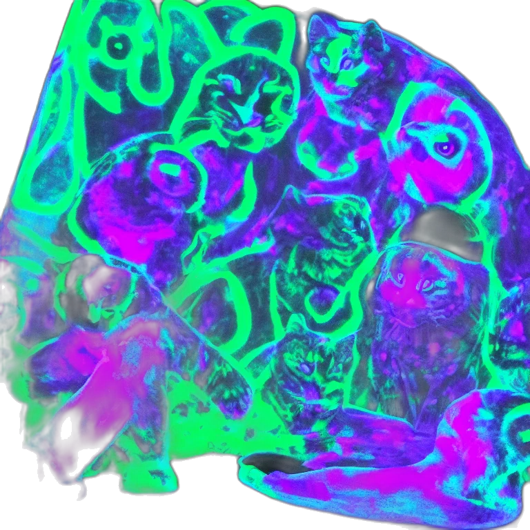 crown, mask, face, hat, vaporwave, 3d render, neon lights, neon transparent PNG cut-out