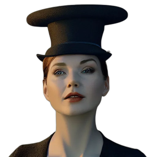 hat, staff, crown, face, 3d render, concept art, photorealistic, fantasy art transparent PNG cut-out