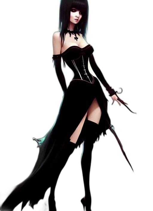 staff, dress, weapon, concept art, fantasy art, pixel art, anime, dark transparent PNG cut-out