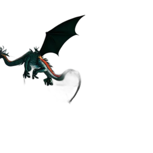 dragon, creature, animal, staff, 3d render, concept art, fantasy art, photorealistic transparent PNG cut-out