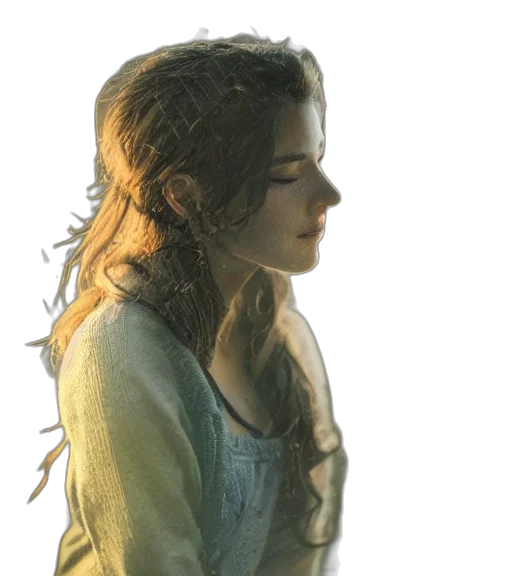 hair, face, jacket, dress transparent PNG cut-out