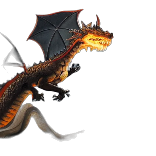dragon, creature, concept art, fantasy art, 3d render, photorealistic, oil, painting transparent PNG cut-out