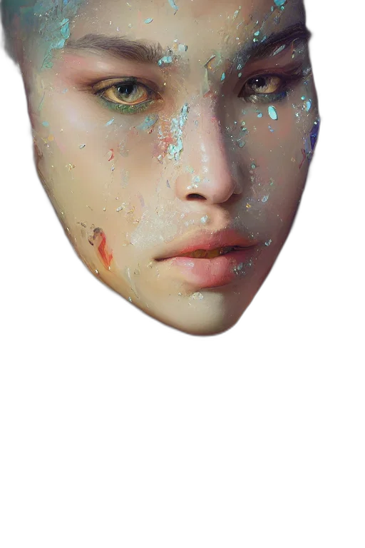 mask, face, jewelry, creature, photorealistic, fantasy art, 3d render, oil painting transparent PNG cut-out