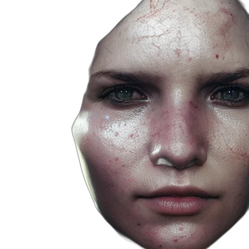 face, mask, 3d render, photorealistic transparent PNG cut-out