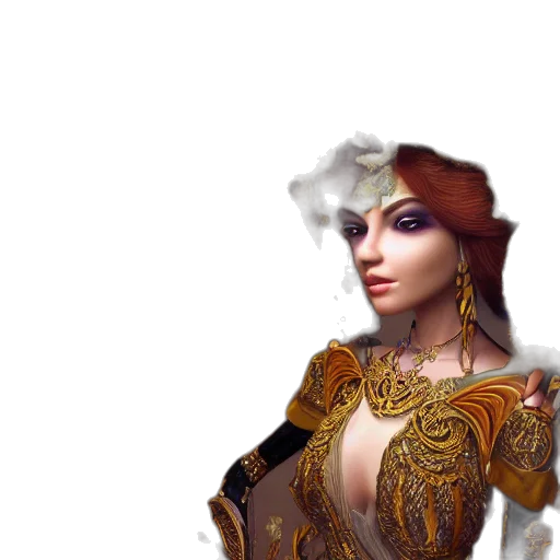 jewelry, staff, crown, face, fantasy art, concept art, 3d render, pixel art transparent PNG cut-out