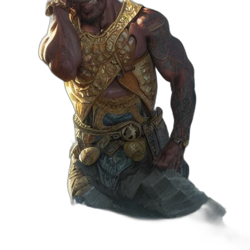 staff, weapon, sword, mask, concept art, fantasy art, 3d render, comic book art transparent PNG cut-out