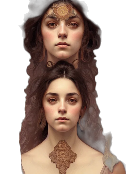 face, crown, hair, dress, concept art, fantasy art, photorealistic, oil painting transparent PNG cut-out