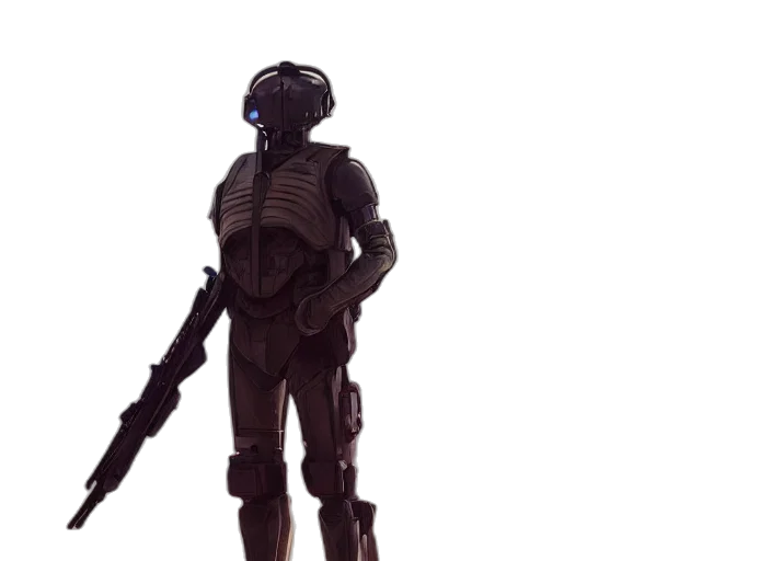 robot, weapon, staff, concept art, 3d render, cyberpunk, pixel art, outer space transparent PNG cut-out
