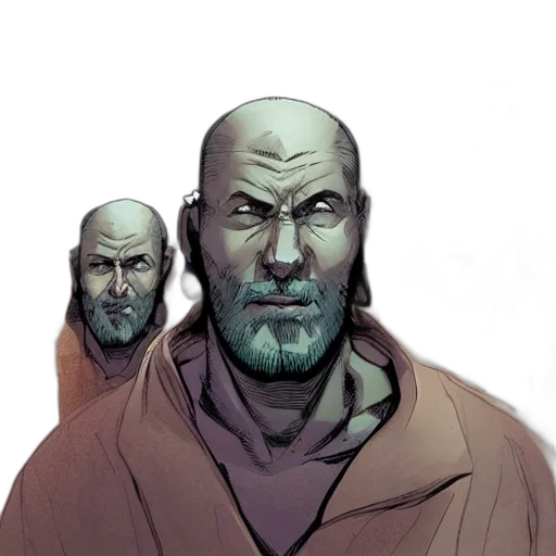 face, jacket, comic book art, concept art, cyberpunk, fantasy art, earth tones, green transparent PNG cut-out