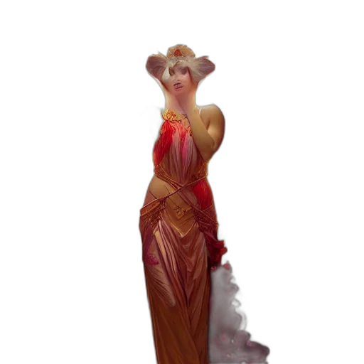 dress, crown, staff, concept art, fantasy art, pixel art, 3d render, fire transparent PNG cut-out