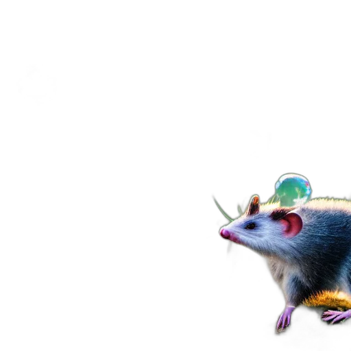 animal, creature, hat, jewelry, 3d render, concept art, photorealistic, vaporwave transparent PNG cut-out