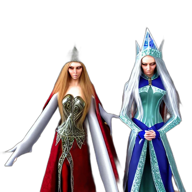 3d render, concept art, fantasy art, elf, queen, ice, gothic, church transparent PNG cut-out