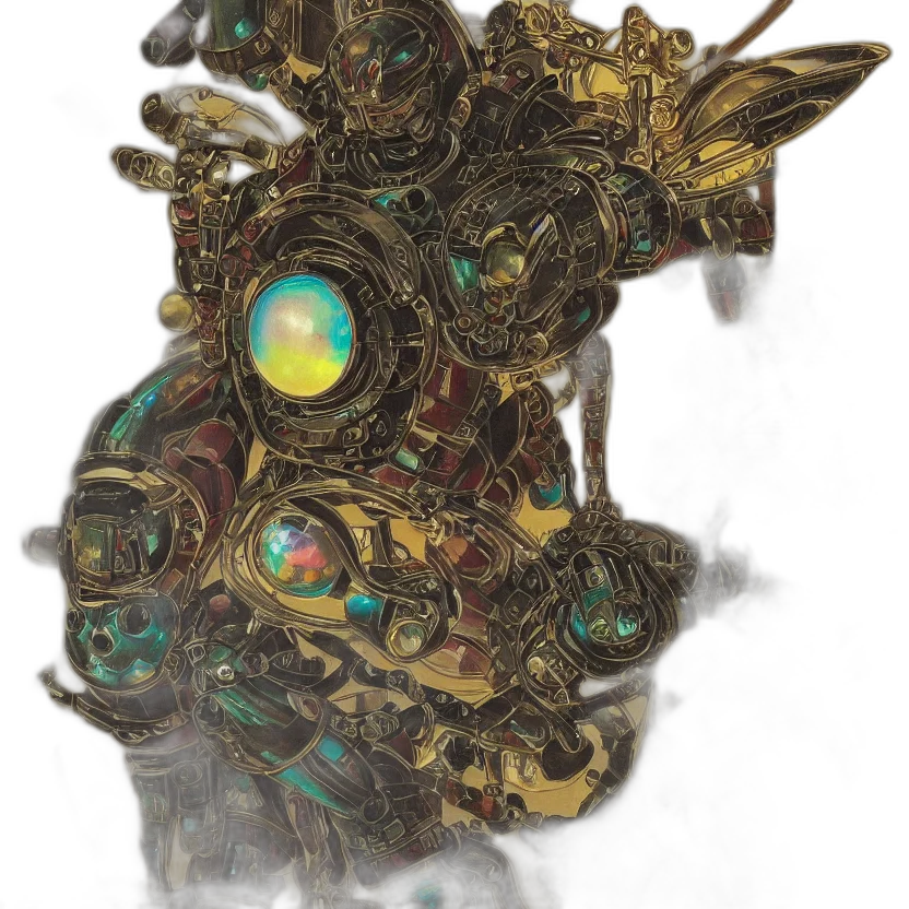 robot, mask, weapon, dragon, concept art, fantasy art, watercolor, 3d render transparent PNG cut-out