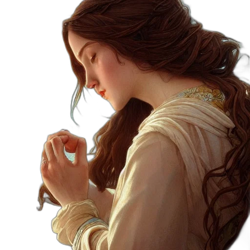 jewelry, dress, face, oil painting transparent PNG cut-out
