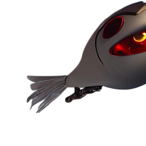 robot, mask, weapon, creature, 3d render, concept art, cyber, pigeon transparent PNG cut-out