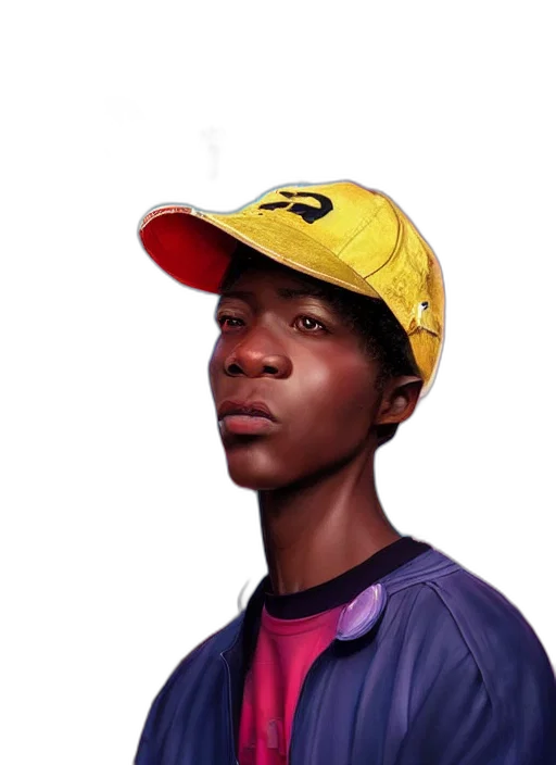 face, hat, staff, jacket, photorealistic, oil painting, concept art, comic book art transparent PNG cut-out