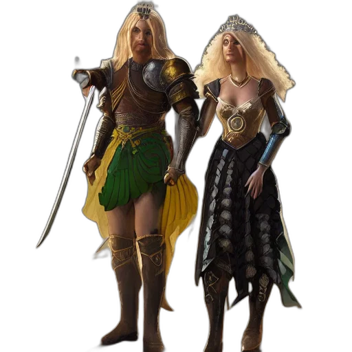 fantasy art, concept art, 3d render, comic book art, portrait, young, couple, green transparent PNG cut-out