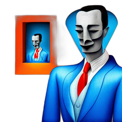 mask, face, concept art, cartoon, comic book art, pixel art, blue, ultra transparent PNG cut-out