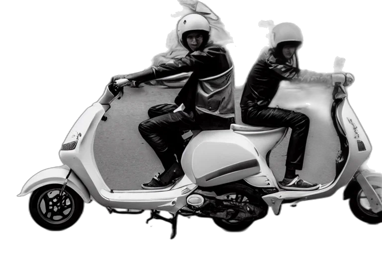 concept art, photorealistic, 3d render, moped, scooter, racing, street, hanoi transparent PNG cut-out