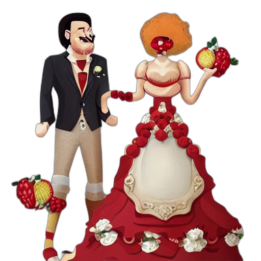 jewelry, dress, 3d render, concept art, wedding, two, fruits, trending transparent PNG cut-out