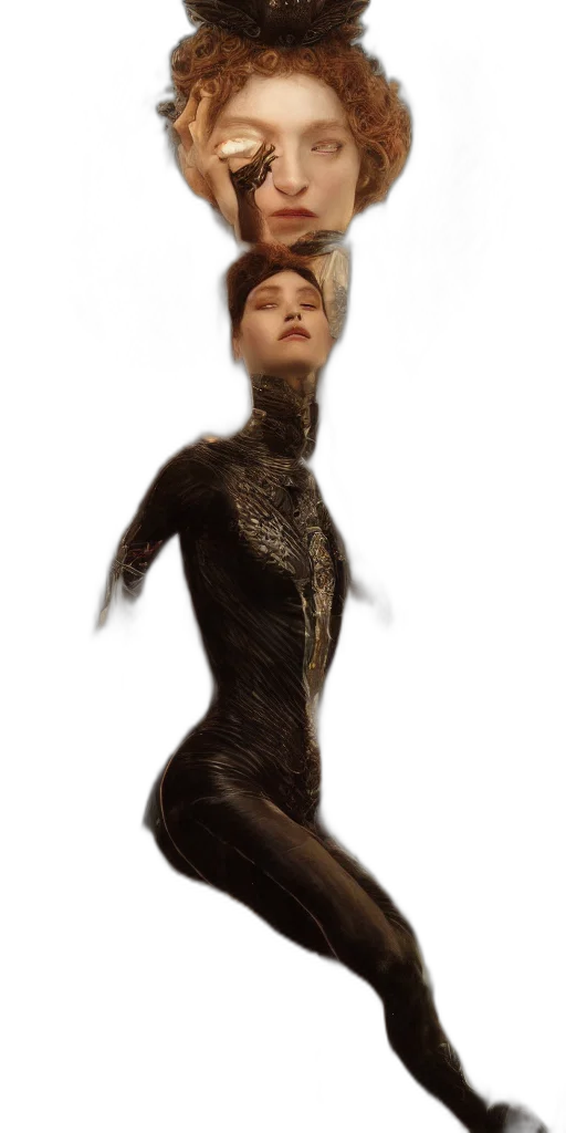 dress, creature, hair, robot transparent PNG cut-out