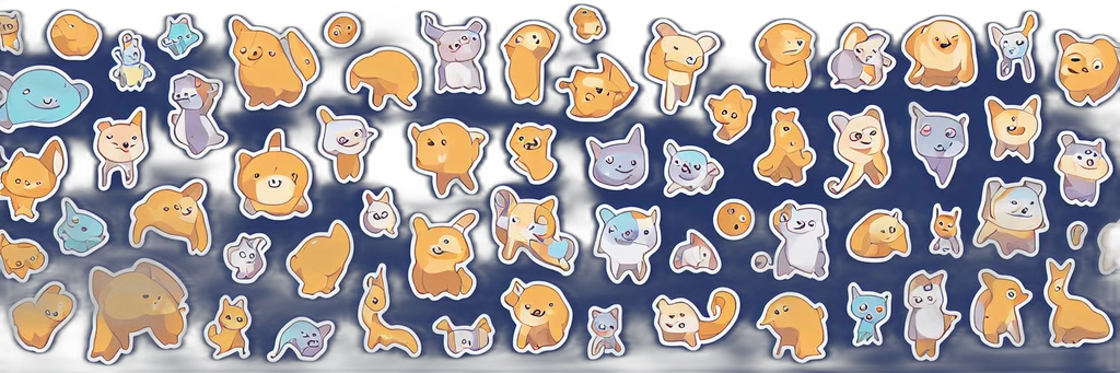 concept art, pixel art, pastel, symmetrical, cute, critter, vector, sticker transparent PNG cut-out