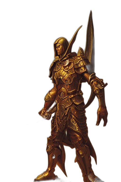 sword, staff, weapon, concept art, fantasy art, 3d render, comic book art, golden transparent PNG cut-out