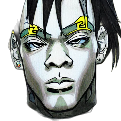 mask, face, robot, creature, comic book art, concept art, cyberpunk, cartoon transparent PNG cut-out
