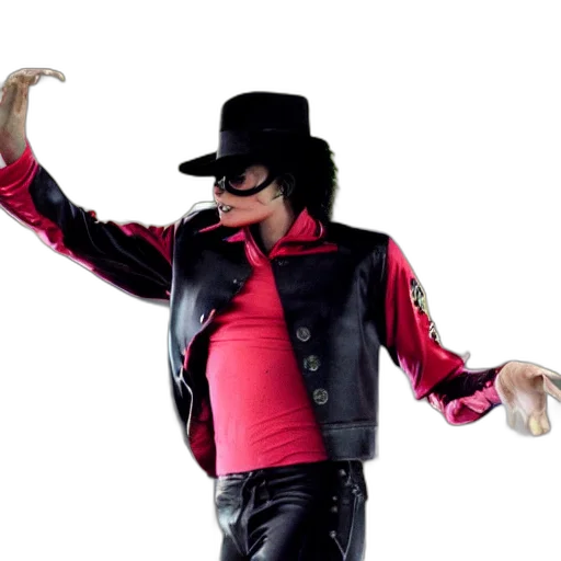 jacket, 3d render, concept art, photorealistic, ghost, michael, jackson, haunting transparent PNG cut-out