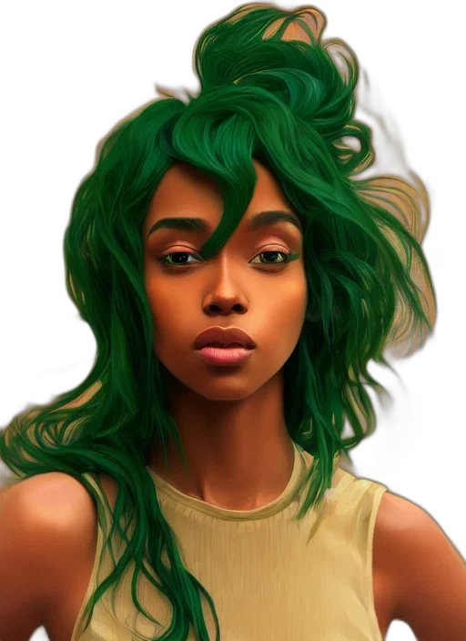 face, hair, fantasy art, photorealistic transparent PNG cut-out