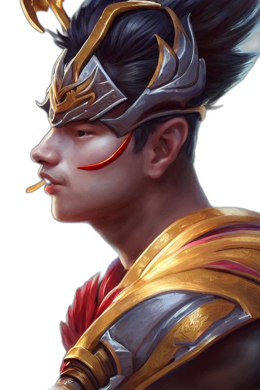 dragon, face, mask, staff transparent PNG cut-out