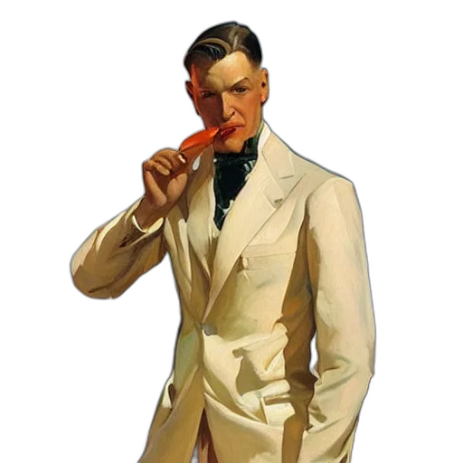 staff, jacket, face, concept art, photorealistic, comic book art, oil painting, earth tones transparent PNG cut-out