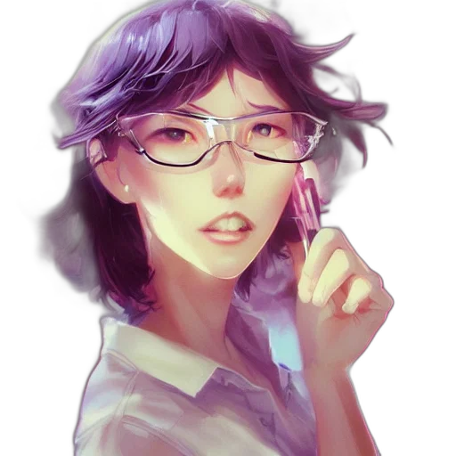face, staff, creature, anime, watercolor, vaporwave, photorealistic, neon lights transparent PNG cut-out