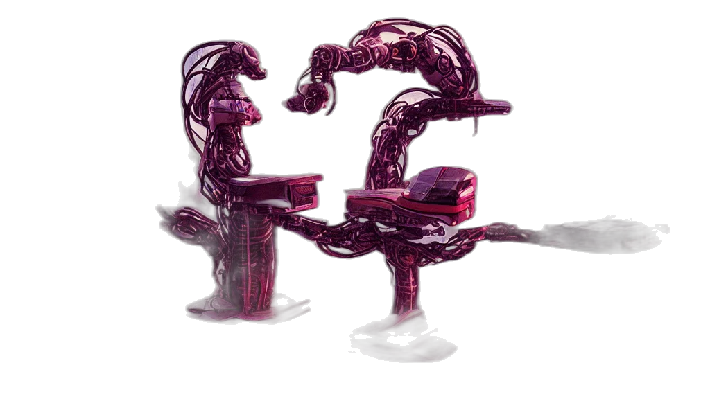 furniture, robot, jewelry, crown, concept art, 3d render, cyberpunk, pixel art transparent PNG cut-out
