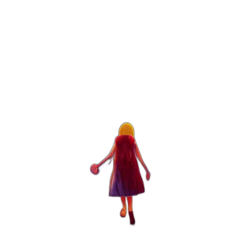 dress, hair, creature, robot transparent PNG cut-out