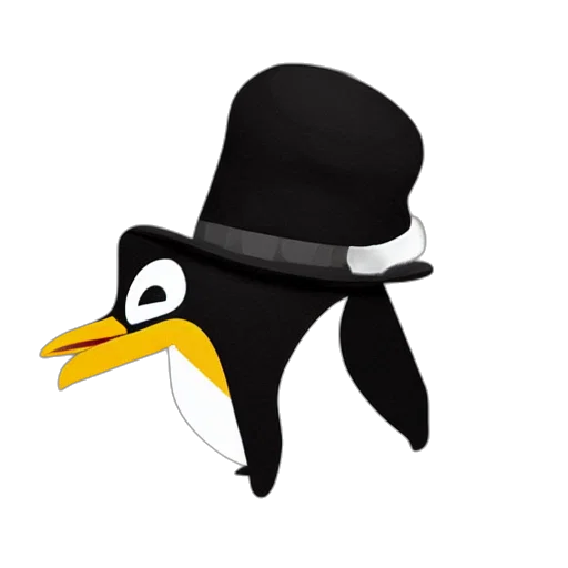 hat, logo, illustration, sticker, penguin, john, park, greg transparent PNG cut-out
