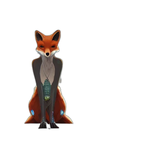 animal, staff, jacket, creature, concept art, 3d render, cartoon, fantasy art transparent PNG cut-out