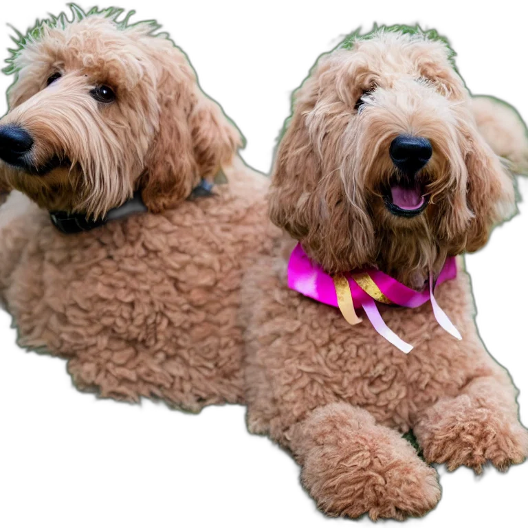 animal, staff, jewelry, creature, photorealistic, 3d render, concept art, labradoodle transparent PNG cut-out